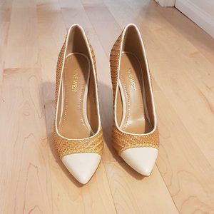 Nine West Gracefulo Women's Beige Tan Basket Weave Heels Pumps Size 6.5 M New